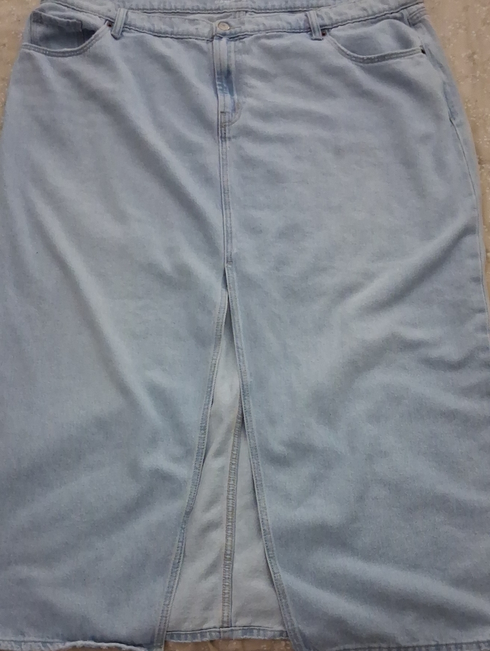 Old Navy Light Blue Denim Midi Skirt